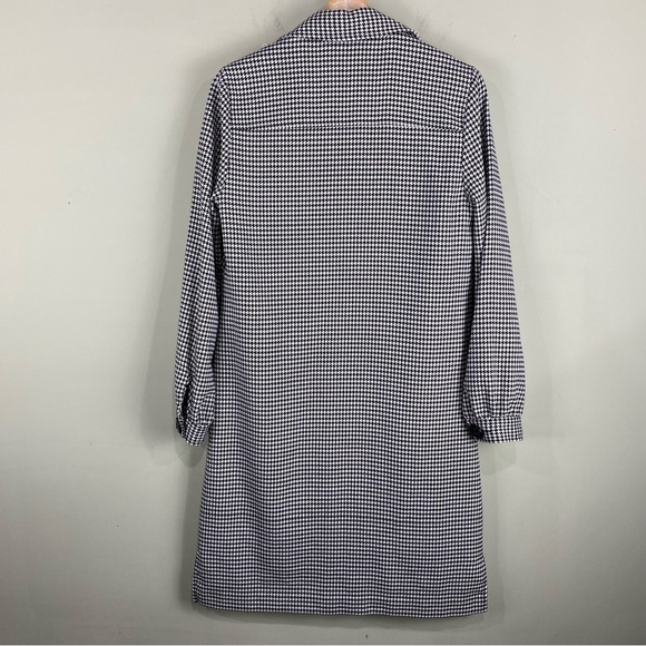 Talbots: Houndstooth Button Longline Popover Tunic Top Midi Shirt Dress Size 6 - Picture 5 of 6